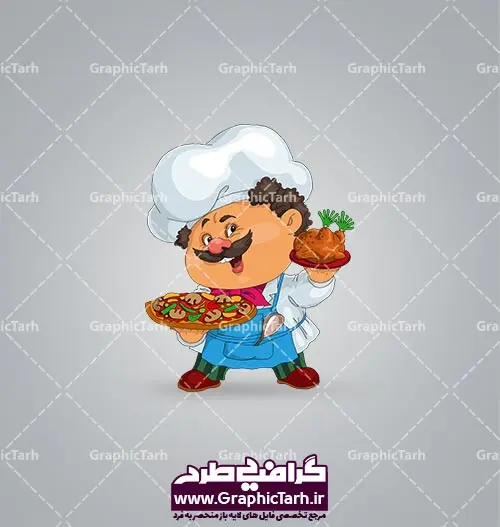 کاراکتر کارتونی سر آشپز دوربری کاراکتر کارتونی سر آشپز دوربری