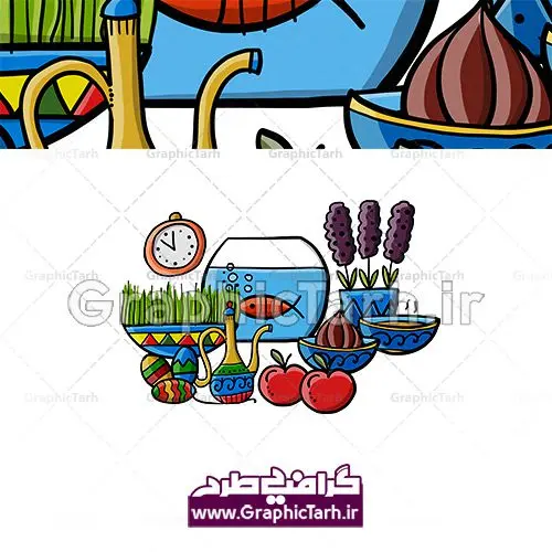 دانلود طرح لایه باز وکتور سفره هفت سین کارتونی عید نوروز دانلود طرح لایه باز وکتور سفره هفت سین کارتونی عید نوروز