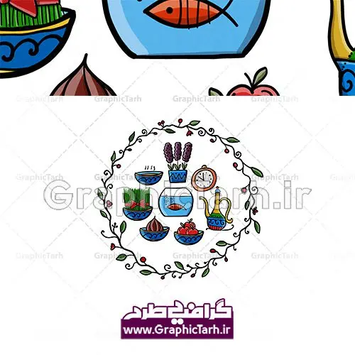 طرح لایه باز وکتور آیکون المان سفره هفت سین کارتونی عید نوروز طرح لایه باز وکتور آیکون المان سفره هفت سین کارتونی عید نوروز