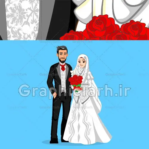 وکتور عروس و داماد ایرانی وکتور عروس و داماد ایرانی