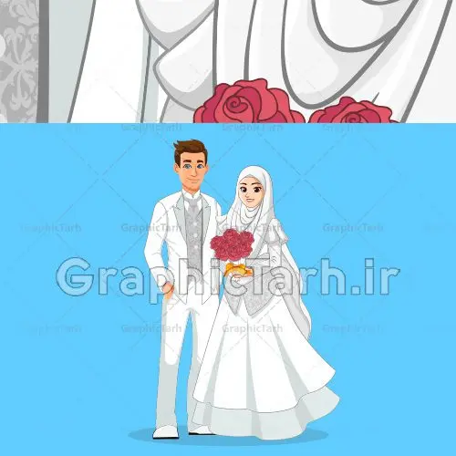 وکتور عروس و داماد ایرانی