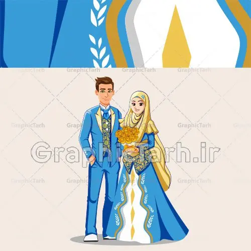 وکتور عروس و داماد ایرانی