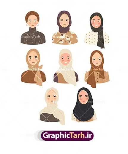 وکتور دختران باحجاب شال و روسری وکتور دختران باحجاب شال و روسری | نمونه طرح وکتور دختر با حجاب دانلود فایل وکتور کارتونی دختران ایرانی با حجاب اسلامی شال و روسری وکتور دختر ایرانی با پوشش های مختلف باحجاب اسلامی و روسری و کلاه و شال فایل EPS لایه باز طرح وکتور دختر و زن مسلمان با حجاب Fotolia Muslim Girl Woman Vector مجموعه ای از طرح های وکتور زن و دختر مسلمان با حجاب اسلامی است که شامل تصاویر زن مذهبی و دختران با حجاب است که در فرمت EPS به صورت لایه باز در نرم افزارهای ویرایش وکتور قابل ویرایش هستند. طرح وکتور مناسب برای چاپ ، برش لیزر و استیکر و … (بدون رنجگی در حاشیه ها) نمونه وکتور حجاب با فرمت eps قابل ویرایش در نرم افزار ایلاستراتور شما می توانید با خرید اشتراک نمونه طرح وکتور مدل دختر ایرانی را بصورت رایگان دانلود کنید. جهت اطلاع از جدیدترین طرح های سایت ، در کانال تلگرام عضو شوید. گرافیک طرح مرجع تخصصی طرح های لایه باز با کیفیت Muslim Girl Woman Vector,وکتور ,حجاب,وکتور ایرانی,حجاب,دختر,مدل,وکتور مدل وکتور دختران با حجاب شال و روسری,EPS