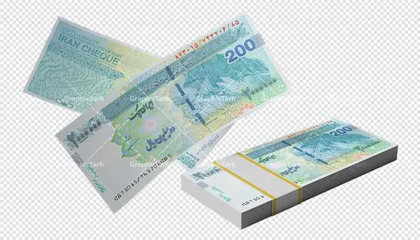 تصویر گرافیکی بسته اسکناس 200 تصویر گرافیکی بسته اسکناس 200 | تصویر بسته های اسکناس 200 هزار تومانی با کیفیت و بدون بکگراند دانلود طرح لایه باز عکس با کیفیت بسته پول های کاغذی تومان اسکناس 200 هزار تومانی و تصویر تراول پشت و رو ریال ایران png طرح تصاویر دوربری اسکناس برای شما که به دنبال تصاویر با کیفیت و زیبا در طراحی خود می باشید ارائه شده است. فایل عکس دوربری شده تراول پشت و رو دارای کیفیت بسیار بالا ، بدون بکگراند و پس زمینه می باشد. طرح تصویر بسته اسکناس 200 تومانی با کیفیت png اسکناس دوربری شده دویست هزار تومانی که برای استفاده راحت با فرمت png برای طراحان عزیز فراهم شده است. از این مجموعه می توان برای طرح ملی ، طرح ایرانی ، طرح بانکی و ... استفاده نمود. طرح آبجکت اسکناس و ترانسپورت بسته تراول دویست هزار تومانی با کیفیت بالا طرح بسته اسکناس دوربری با کیفیت png شما می توانید با خرید اشتراک نمونه تصویر گرافیکی بسته اسکناس 200 را بصورت رایگان و با کیفیت چاپی دانلود کنید. گرافیک طرح مرجع تخصصی طرح های لایه باز با کیفیت و ایرانی جهت اطلاع از جدیدترین طرح های سایت و دانلود رایگان ، در کانال تلگرام گرافیک طرح عضو شوید. تصویر اسکناس 200 هزار تومانی با کیفیت | عکس اسکناس با کیفیت | موکاپ اسکناس | طرح لایه باز اسکناس جمهوری اسلامی عکس پرواز پول کاغذی اسکناس تومان | عکس دوربری با کیفیت تراول ایرانی عکس دوربری با کیفیت تراول ایرانی اسکناس عکس بارش اسکناس باکیفیت,اسکناس,پول با کیفیت,پول png,دوربری اسکناس,اسکناس لایه باز,پول کات شده png, عکس دوربری با کیفیت تراول ایرانی عکس دوربری با کیفیت تراول ایرانی اسکناس دوربری شده اسکناس دوربری شده,اسکناس,پول با کیفیت,پول PNG,دوربری اسکناس,اسکناس لایه باز,پول کات شده PNG و بدون بکگراند اسکناس png,عکس تراول ایرانی با کیفیت عکس لایه باز پول ,طرح اسکناس ایرانی,فایل اسکناس,دانلود طرح دیجیتال اسکناس,PNG اسکناس ایرانی,فایل اسکناس, دیجیتال اسکناس,اسکناس لایه باز,ریال ایرانی با کیفیت hd طرح اسکناس,طرح لایه باز PNG اسکناس ایرانی,فایل png پول,دانلود طرح دیجیتال اسکناس,اسکناس لایه باز و png | دانلود طرح تصویر با کیفیت فایل دیجیتال تراول ایرانی جدید اسکناس دویست هزار تومانی