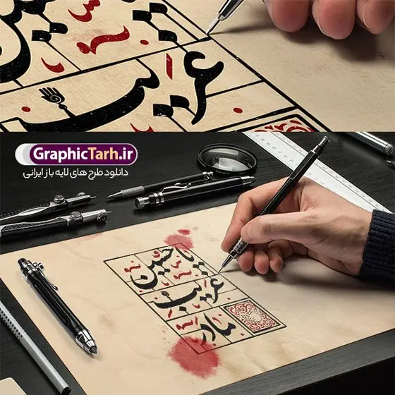 طرح تایپوگرافی یا حسین غریب مادر طرح تایپوگرافی یا حسین غریب مادر | نمونه فایل لایه باز تایپوگرافی یا حسین غریب مادر دانلود طرح تایپوگرافی لایه باز محرم الحرام و پوستر خوشنویسی و کالیگرافی یا حسین غریب مادر خوشنویسی سید الشهدا و یا حسین غریب مادر بصورت کاملا لایه باز با فرمت PSD ، قابل ویرایش و تغییر سایز در نرم افزار فتوشاپ فایل پوستر کالیگرافی امام حسین (ع) دارای کیفیت بسیار بالا و با سایه زنی حرفه ای در اختیار شما عزیزان قرار میگیرد. پوستر تایپوگرافی یا حسین غریب مادر لایه باز و قابل ویرایش کالیگرافی سلام بر حسین با طراحی بسیار زیبا و چشم نواز که توسط تیم گرافیک طرح برای دانلود ارائه شده است. طرح تایپوگرافی محرم الحرام و یا حسین غریب مادر در ابعاد A3 و با رزولوشن 300 آماده شده است. نمونه کالیگرافی یا حسین غریب مادر خوشنویسی یا حسین غریب مادر با کیفیت بالا و مناسب چاپ از سایت گرافیک طرح قابل دانلود می باشد. شما می توانید با خرید اشتراک نمونه فایل پوستر تایپوگرافی اباعبد الله الحسین (ع) را بصورت رایگان و با کیفیت بالا دانلود کنید. خطاطی لایه باز یا حسین غریب مادر جهت اطلاع از جدیدترین طرح های سایت و دانلود رایگان ، در کانال تلگرام گرافیک طرح عضو شوید. گرافیک طرح مرجع تخصصی طرح های لایه باز با کیفیت و ایرانی تایپوگرافی لایه باز سلام بر حسین , دانلود طرح خوشنویسی یا ثارااله , فایل کالیگرافی السلام علیک یا ابا عبدالله الحسین , خطاطی مذهبی psd و قابل ویرایش, پوستر عاشورا , تکسچر مذهبی , بکگراند مذهبی محرم , پس زمینه مذهبی,طرح حروف نگاری امام حسین خوشنویسی یا سید الشهدا (ع),کالیگرافی یا حسین (ع),کالیگرافی محرم , طرح کالیگرافی لایه باز یا حسین غریب مادر , محرم , حروف نگاری محرم الحرام , طرح لایه باز محرم الحرام قابل ویرایش و psd