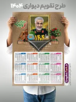 تقویم دیواری 1404 سردار سلیمانی | نمونه تقویم دیواری سال 1404 با طرح شهید حاج قاسم سلیمانی لایه باز و قابل ویرایش دانلود طرح تقویم دیواری لایه باز سال 1404 و با قاب عکس شهید سردار حاج قاسم سلیمانی طرح تقویم دیواری 1404 سردار حاج قاسم سلیمانی این طرح تقویم دارای تصویر شهید سردار حاج قاسم سلیمانی و جدول تقویم لایه باز سال 1404 است. فایل تقویم سال هزار و چهارصد و چهار مناسب برای استفاده در تقویم دیواری و تک برگ می باشد. در طرح تقویم افقی سردار سلیمانی سال ۱۴۰۴ جدول هر فصل دارای رنگ مناسب و قابل ویرایش به صورت دلخواه است فایل تقویم سال 1404 حاج قاسم فایل طرح لایه باز تقویم دیواری 1404 با عکس امام خامنه ای با فرمت psd و قابل ویرایش در فتوشاپ و با رزولوشن 300 و قابل تغییر سایز است. جدول تقویم دیواری برای هر ماه بصورت مجزا جهت استفاده شما مشترک گرامی و مدیریت زمان، طراحی شده است، مناسب برای استفاده در تقویم دیواری و تقویم رومیزی و ... می باشد. دانلود تقویم دیواری سال 1404 با عکس شهید سردار سلیمانی شما می توانید با خرید اشتراک نمونه تقویم 1404 دیواری لایه باز را بصورت رایگان و با کیفیت چاپی دانلود کنید. گرافیک طرح مرجع تخصصی طرح های لایه باز با کیفیت و ایرانی جهت اطلاع از جدیدترین طرح های سایت و دانلود رایگان ، در کانال تلگرام گرافیک طرح عضو شوید. دانلود طرح تقویم دیواری سال 1404 با قاب عکس سردار حاج قاسم سلیمانی طرحهای تقویم سایت گرافیک طرح چند بار ویرایش و بررسی شده اند. جهت بررسی صحت تقویم و اطمینان خاطر بیشتر با مراجعه به سایت : مرکز تقویم موسسه ژئوفیزیک دانشگاه تهران به آدرس « www.calendar.ut.ac.ir » مراجعه و فایل pdf تقویم 1404 را دریافت و بررسی نمایید. لطفا قبل از چاپ در تعداد بالا ، تقویم را کامل بررسی و سپس اقدام به چاپ کنید. در صورت بروز اشتباه در تقویم ، هیچ مسئولیتی متوجه گرافیک طرح نمی باشد. طرح تقویم دیواری لایه باز سال 1404 با عکس مقام معظم رهبری حضرت امام خامنه ای,سال 1404,تقویم 1404 رهبری و امام خمینی و سردار قالب تقویم سال ۱۴۰۴, فایل تقویم سال 1404 قابل ویرایش , دانلود رایگان تقویم , دانلود جدول تقویم 1404 , فایل آماده تقویم رومیزی ۱۴۰۴ لایه باز و psd