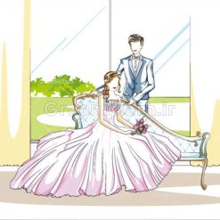 وکتور لباس عروس وکتور عروس و داماد
