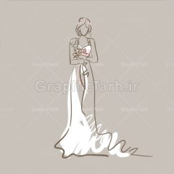 وکتور زیبای لباس عروس برای مزون