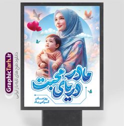 طرح پوستر لایه باز روز مادر با حروف نگاری مادر دریای محبت | طرح لایه باز بنر روز مادر با تصویر هوش مصنوعی مادر و تایپوگرافی مادر دریای محبت دانلود طرح لایه باز پوستر تبریک روز مادر مبارک با تصویر مادر و حروف نگاری مادر دریای محبت با قابلیت ویرایش فایل طرح پوستر لایه باز روز مادر با حروف نگاری مادر دریای محبت بیستم ماه جمادی الثانی مصادف با سالروز تولد حضرت فاطمه زهرا(س) است که به یُمن زادروز بانوی نمونه ی اسلام، این روز مبارک را روز مادر نامیده اند. حضرت فاطمه (س) اسوه و الگویی کامل در فضیلت و کمال است. بنر روز مادر با تایپوگرافی مادر دریای محبت و با تصویر هوش مصنوعی مادر و فرزند طراحی بنر تبریک روز مادر با عکس مادر بصورت کاملا لایه باز  با فرمت PSD با تصویرسازی مادر ، قابل ویرایش و  تغییر سایز در نرم افزار فتوشاپ است. نمونه بنر psd ولادت حضرت زهرا و روز مادر در ابعاد 30 در 40 سانتی متر، با رزولوشن 300  از سایت گرافیک طرح قابل دانلود می باشد. طراحی پوستر لایه باز روز مادر مبارک شما می توانید با خرید اشتراک نمونه فایل طرح لایه باز روز زن و روز مادر را بصورت رایگان دانلود کنید. پس زمینه فایل طراحی بنر میلاد حضرت فاطمه زهرا (س) و روز مادر سبز و رنگبدی تصویر روشن می باشد. دانلود طرح بنر روز مادر و با تایپوگرافی مادر طراحان مجموعه گرافیک طرح سعی بر طراحی زیبای روز مادر داشته تا رضایت همکاران و مشتریان عزیز را به طور کامل جلب نمایند. جهت اطلاع از جدیدترین طرح های سایت ، در کانال تلگرام گرافیک طرح عضو شوید. گرافیک طرح مرجع تخصصی طرح های لایه باز با کیفیت و ایرانی تصویرسازی مادر,تایپوگرافی مادر,کالیگرافی مادرم روزت مبارک,پوستر روز مادر,طرح psd بنر روز مادر و پوستر تبریک روز مادر مبارک فایل نمونه طراحی بنر لایه باز ولادت حضرت زهرا (س) ,طرح خام میلاد حضرت فاطمه,طرح لایه باز میلاد حضرت فاطمه,فایل لایه باز تبریک روز مادر,طراحی لایه باز اطلاعیه میلاد حضرت زهرا و روز مادر,طراحی گرافیکی پوستر تبریک روز مادر,طرح لایه باز روز زن