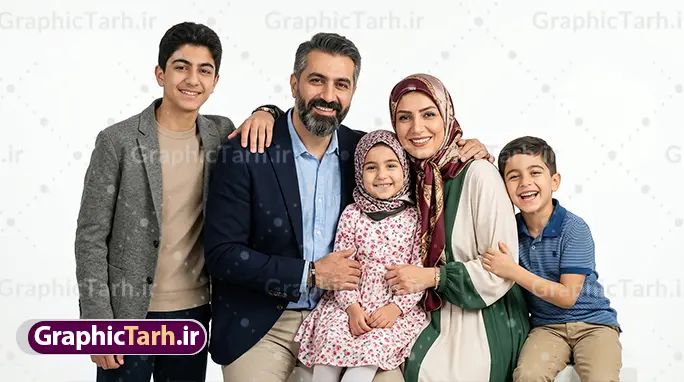 فایل عکس هوش مصنوعی خانواده ایرانی | فایل عکس با کیفیت خانواده ایرانی ساخته شده با هوش مصنوعی و با پس زمینه سفید دانلود فایل طرح تصویر خانواده ایرانی ساخته شده با هوش مصنوعی و عکس با کیفیت خانواده پر جمعیت شامل پدر مادر محجبه و فرزندان با پس زمینه سفید و قابل ویرایش تصویر با کیفیت خانواده ایرانی برای شما که به دنبال تصاویر با کیفیت در طراحی خود می باشید. فایل عکس خاناوده با حجاب و با کیفیت بسیار بالا و با فرمت jpg دانلود عکس هوش مصنوعی خانواده ایرانی طرح تصویر با کیفیت تصویرسازی دختر ایرانی  بهمراه خانواده مناسب چاپ در ابعاد بالا می باشد. فایل عکس خاناوده ساخته شده با هوش مصنوعی AI را از سایت گرافیک طرح و از طریق لینک بالا می توانید دانلود کنید. طرح تصویرسازی خانواده ایرانی پر جمعیت شما می توانید با خرید اشتراک نمونه طرح تصویر هوش مصنوعی خانواده ایرانی را بصورت رایگان و با کیفیت بالا دانلود کنید. جهت اطلاع از جدیدترین طرح های سایت و دانلود رایگان ، در کانال تلگرام عضو شوید. گرافیک طرح مرجع تخصصی طرح های لایه باز با کیفیت و ایرانی مجموعه عکس های با کیفیت حجاب ، طرح تصویرسازی هوش مصنوعی خانوادگی ، دانلود عکس هوش مصنوعی با کیفیت بالا و مناسب چاپ دانلود عکس رایگان برای طراحی، دانلود عکس برای طراحی، عکس کارتونی باکیفیت دختر ایرانی ، عکس با کیفیت مدل زن با حجاب، عکس با کیفیت هوش مصنوعی ، دانلود تصویر خانواده و با کیفیت بالا