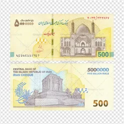 طرح عکس اسکناس 500 هزار تومانی پشت و رو | تصویر اسکناس 500 هزار تومانی پشت و رو با کیفیت بالا و مناسب چاپ دانلود طرح لایه باز عکس پانصد تومانی با کیفیت پول های کاغذی تومان اسکناس 500 هزار تومانی و تصویر تراول پشت و رو ریال ایران با کیفیت بالا مناسب چاپ تصویر دوربری اسکناس دویست تومانی برای شما که به دنبال تصاویر با کیفیت در طراحی خود می باشید ارائه شده است. فایل عکس دوربری شده تراول 500 پشت و رو دارای کیفیت بسیار بالا ، بدون بکگراند و پس زمینه می باشد. دانلود طرح عکس اسکناس 500 هزار تومانی پشت و رو با کیفیت بالا و مناسب چاپ اسکناس دوربری شده پانصد هزار تومانی برای استفاده راحت با فرمت png برای طراحان عزیز فراهم شده است. از این مجموعه می توان برای طرح ملی ، طرح ایرانی ، طرح بانکی و ... استفاده نمود. طرح آبجکت اسکناس و ترانسپورت بسته تراول 500 هزار تومانی با کیفیت بالا و مناسب چاپ دانلود تصویر اسکناس 500 پانصد هزار تومانی معدل 5 میلیون ریال با کیفیت بالا و مناسب چاپ از سایت گرافیک طرح طرح بارش اسکناس تومان,عکس دوربری با کیفیت تراول ایرانی png و لایه باز | عکس باکیفیت پول | تراول پانصدی | طرح ترانسپورت اسکناس دویست هزار تومانی تصویر اسکناس 500 تومانی با کیفیت | عکس اسکناس با کیفیت | موکاپ اسکناس | طرح لایه باز اسکناس جمهوری اسلامی